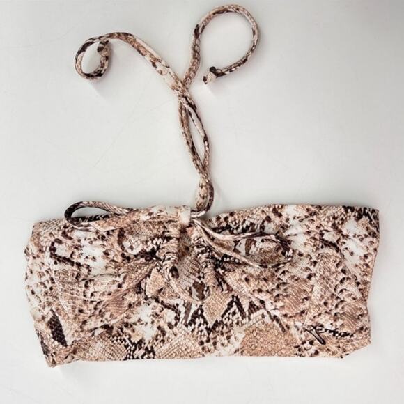 Ellejay Snakeskin Gemma Tie Back Bandeau Top Sz XS NWT - Picture 2 of 8